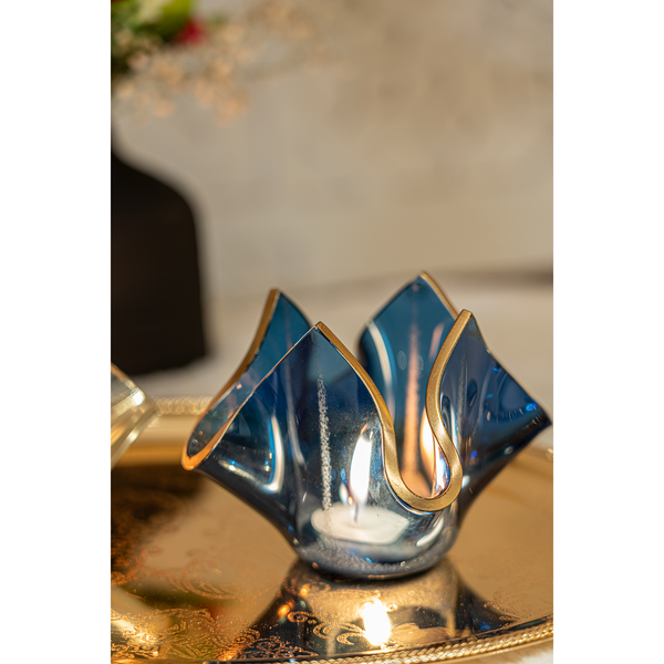HELIX glass candle holder