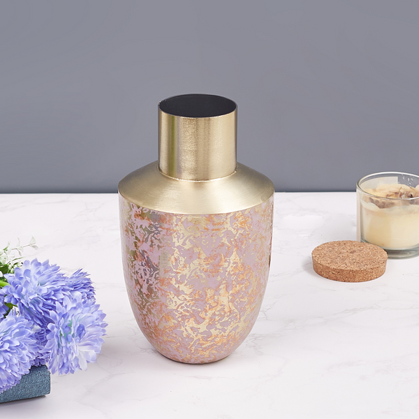 Golden & Pink Patina Vase