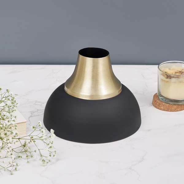 Black & Gold metal vase