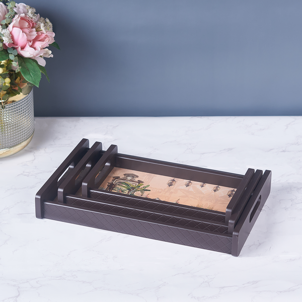 TROPICAL PRINT SET OF 3 TRAYS