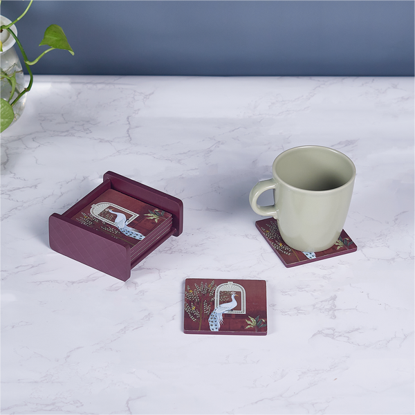 ROYAL BIRD PRINT COASTERS 1 SET -6 COASTERS